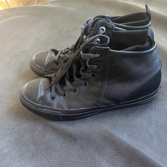 Converse All Star Black Leather high tops - Picture 4 of 8